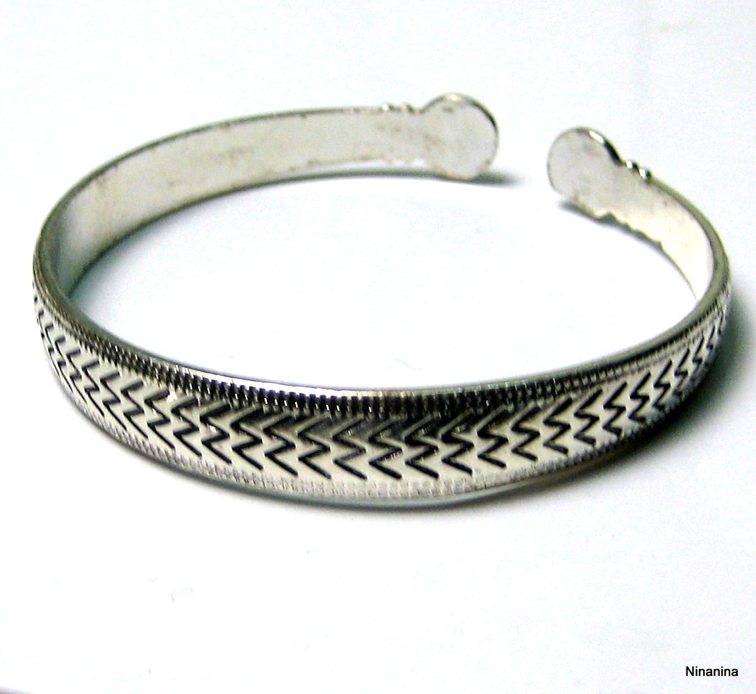 Bracelet demi-jonc métal argenté – Image 9