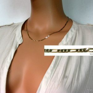 Chaine Plaqué Or femme et homme maille figaro