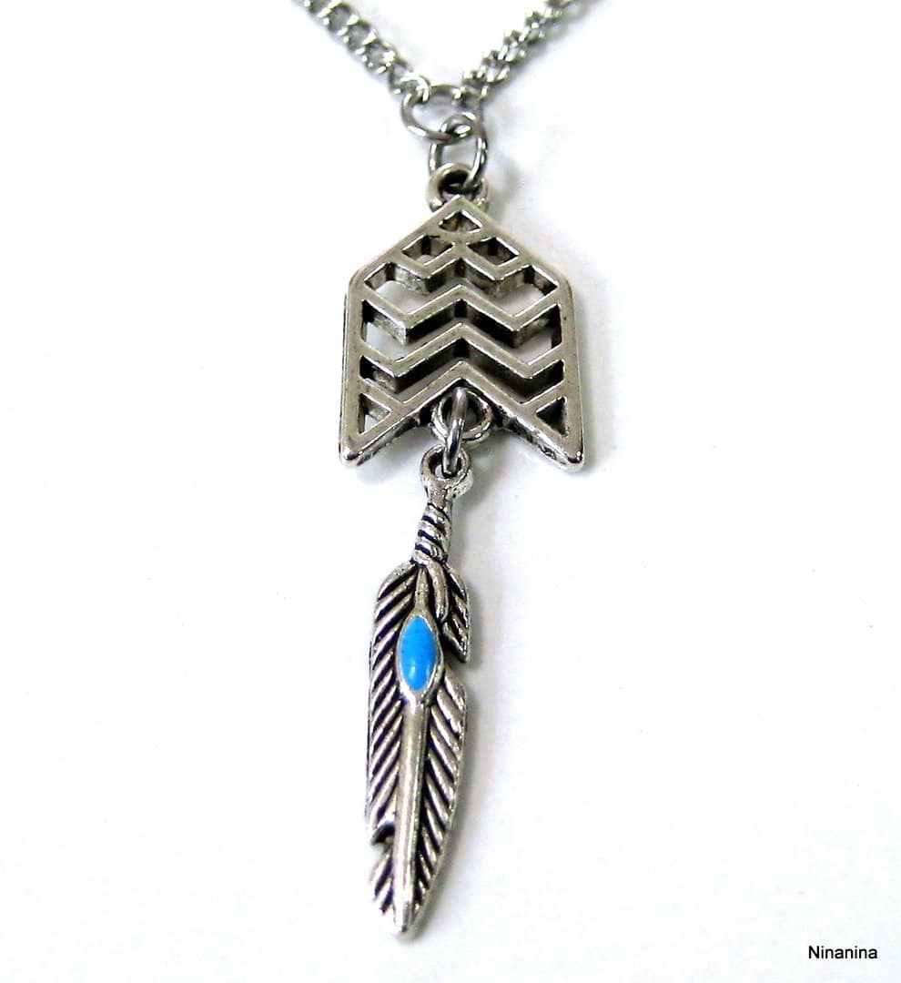 Chaine de taille acier inoxydable pendentif plume – Image 4