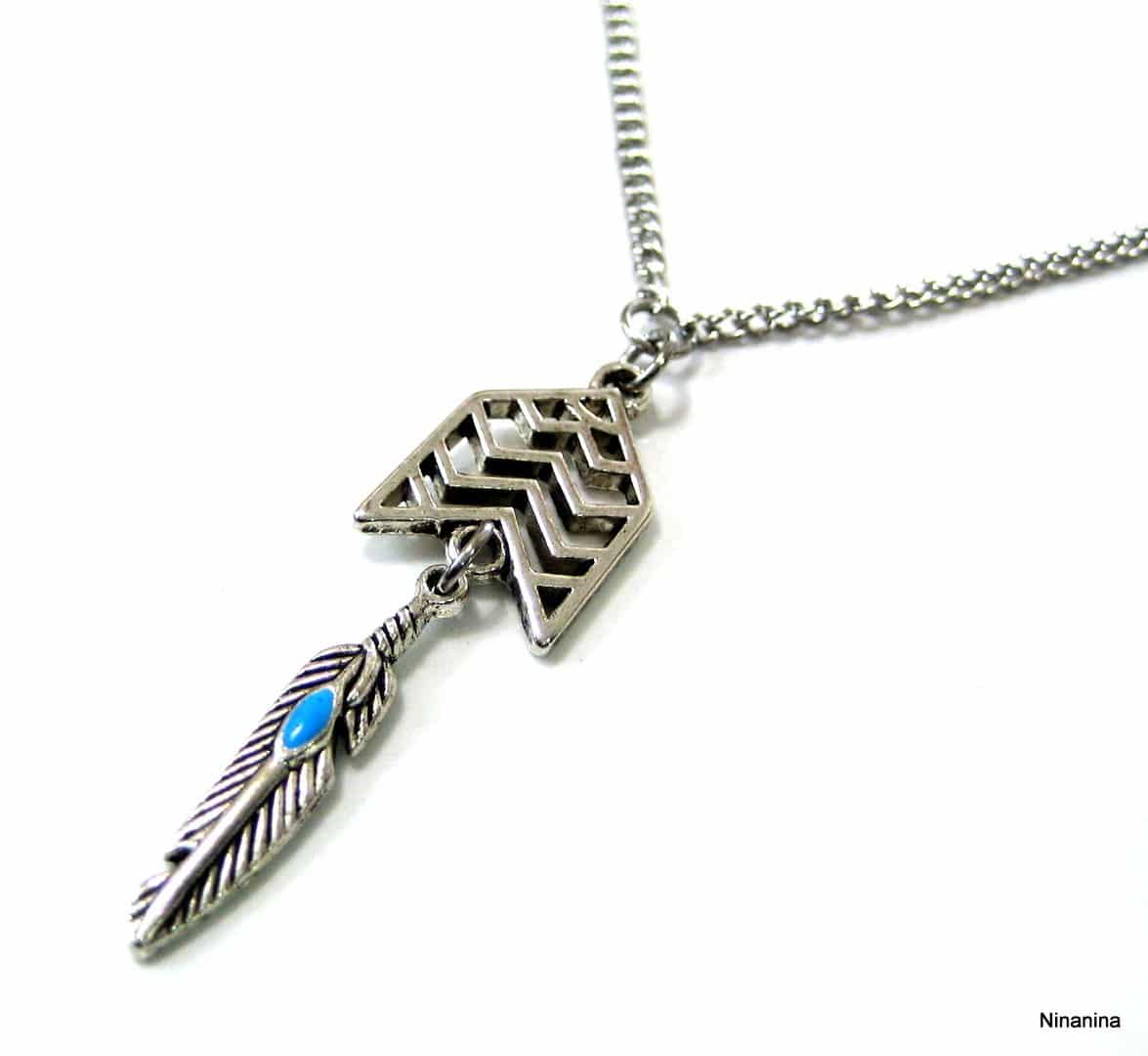 Chaine de taille acier inoxydable pendentif plume – Image 9