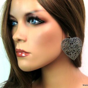 Boucles d’oreilles coeur acier inoxydable