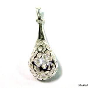 Pendentif goutte plaqué Argent filigrané