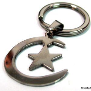 Porte clé homme pendentif drapeau ALGERIE Acier