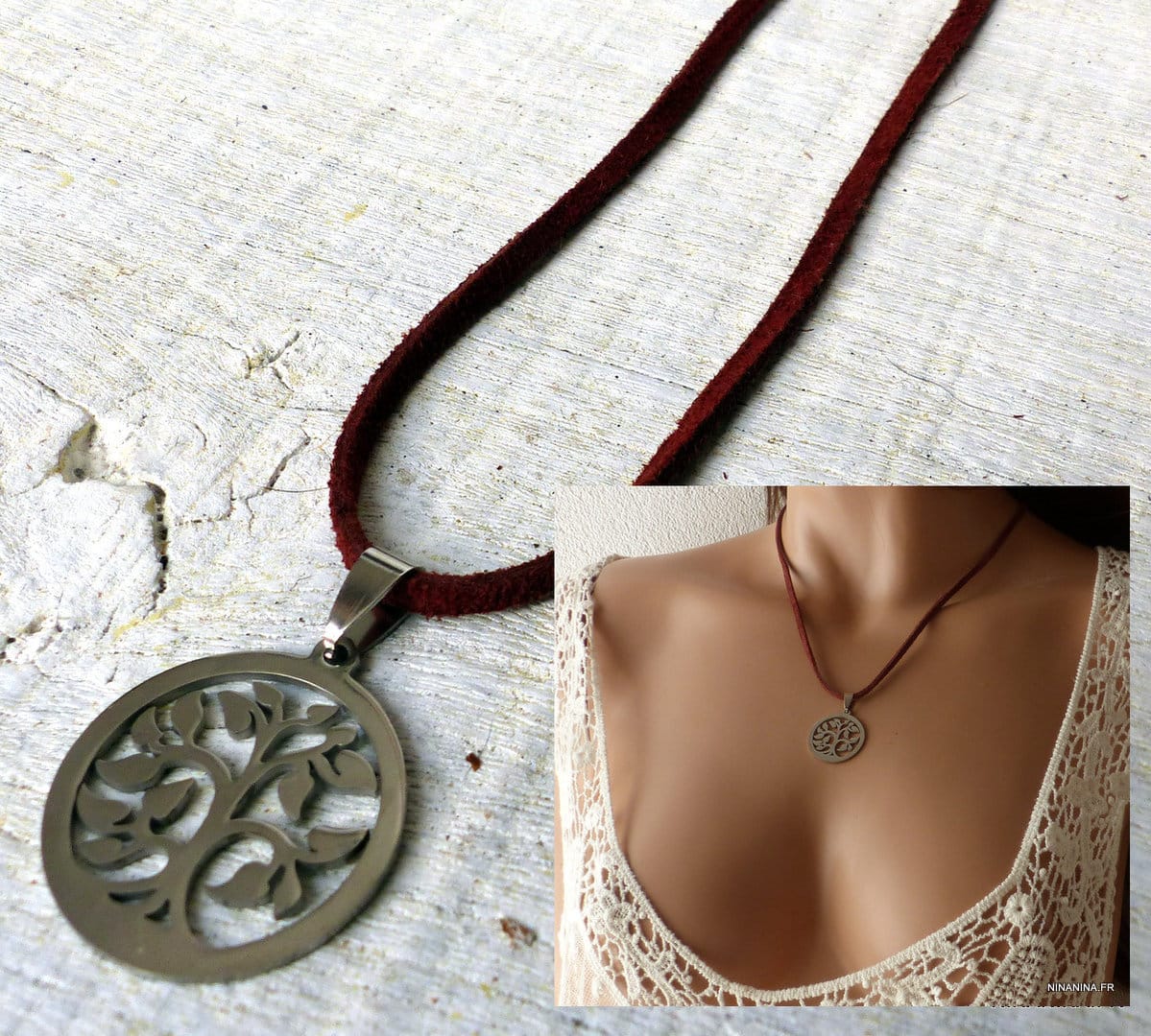 Collier Arbre de vie Acier inoxydable argenté – Image 8