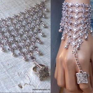 Bijou de main boheme chic – Bracelet bague ethnique