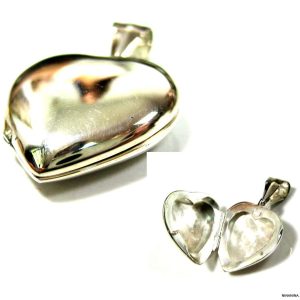 Pendentif coeur porte photo Argent 925 massif