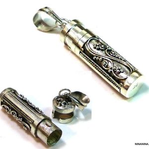 Collier femme Pendentif urne funéraire Argent 925 massif artisanal