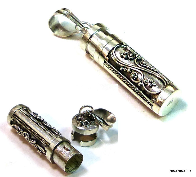 Collier femme Pendentif urne funéraire Argent 925 massif artisanal – Image 2