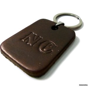 Porte clé homme cuir personnalisé INITIALES