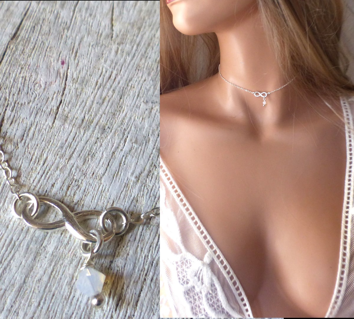 Collier infinity swarovski ras de cou argent 925 – Image 6