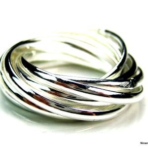 Bague 7 anneaux argent plaqué semainier