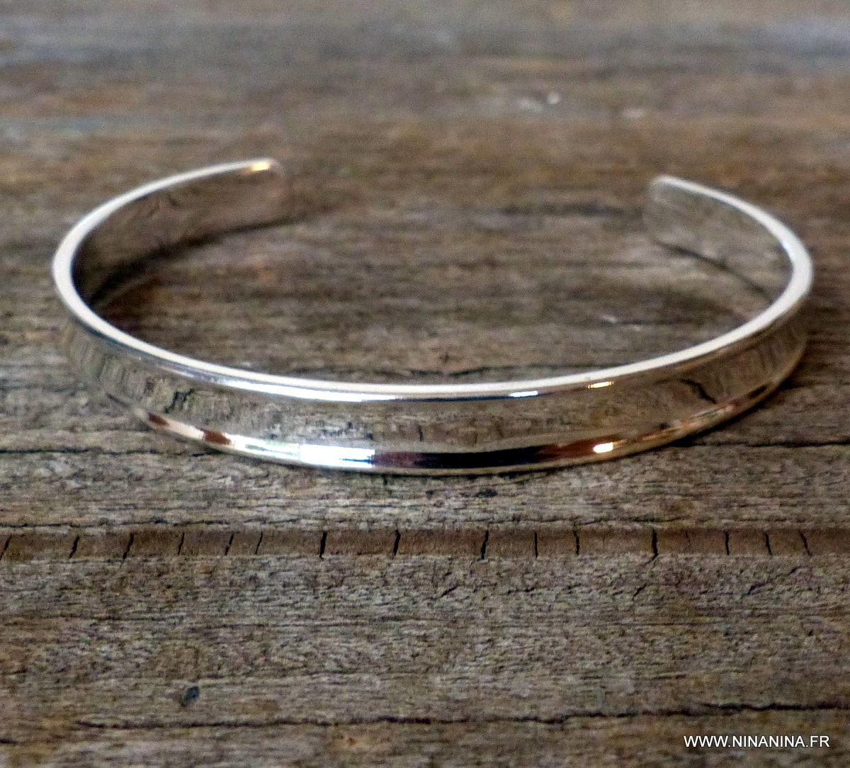 Bracelet jonc femme argent plaquĆ© ouvert 10 mm large ā Image 4