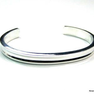 Bracelet jonc femme argent plaqué ouvert 10 mm large