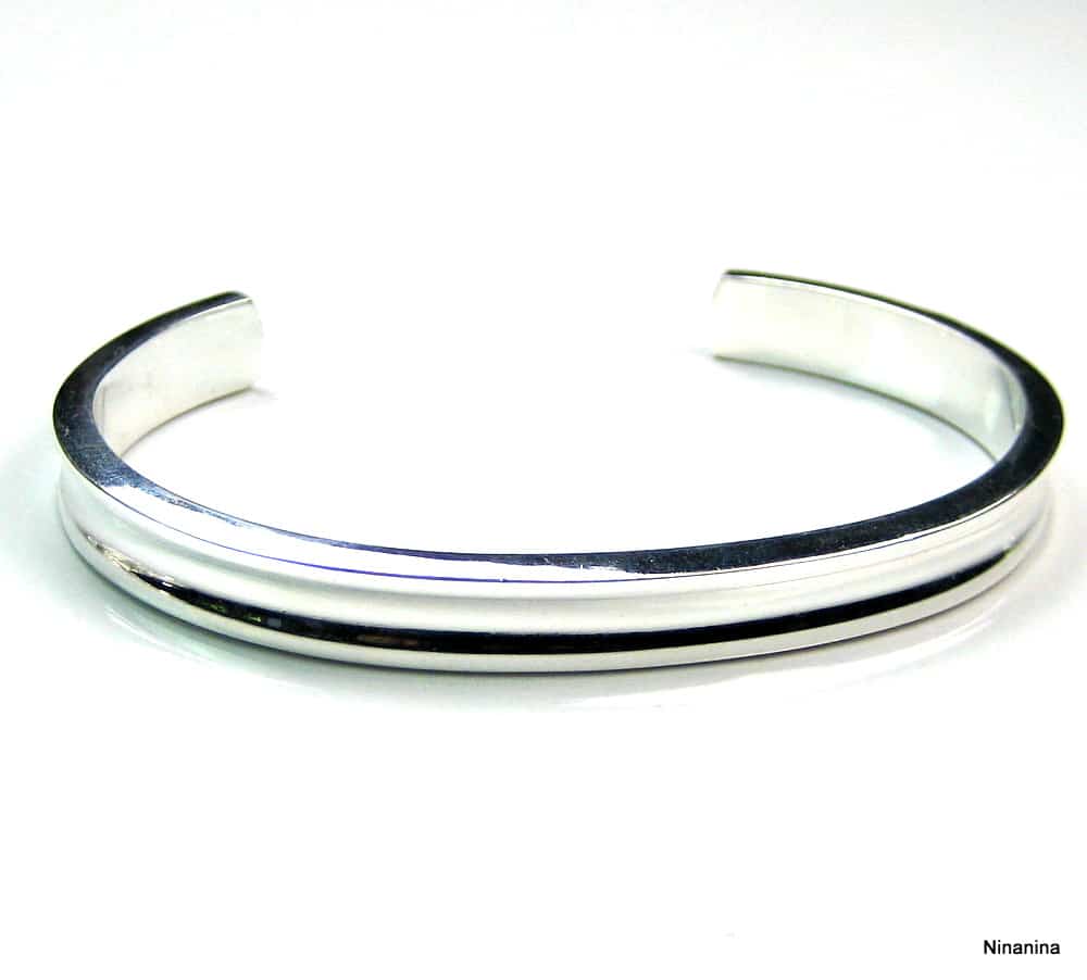Bracelet jonc femme argent plaquĆ© ouvert 10 mm large ā Image 8
