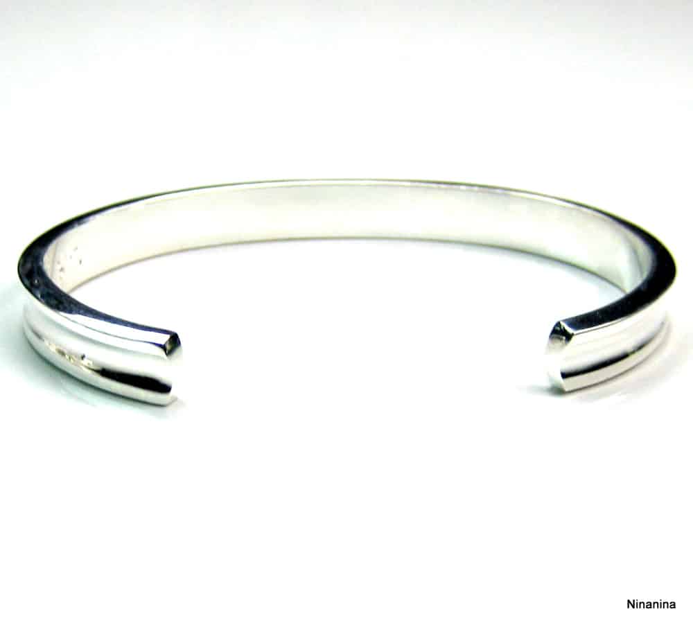 Bracelet jonc femme argent plaquĆ© ouvert 10 mm large ā Image 6