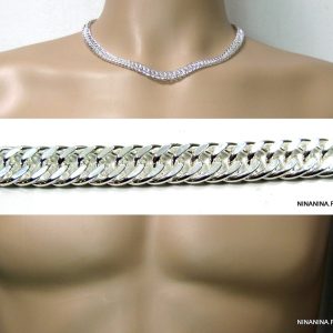 Chaine homme maille gourmette Plaqué Argent