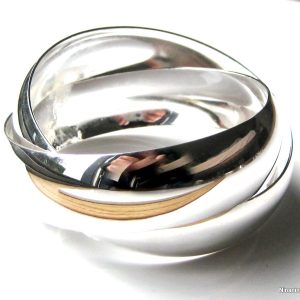 Bracelet plaqué Argent double jonc