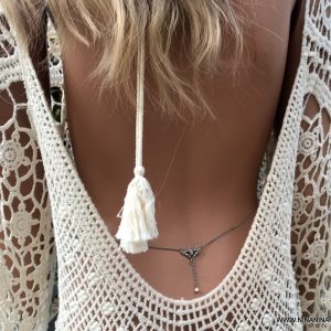 Chaine de taille Acier inoxydable perle blanche