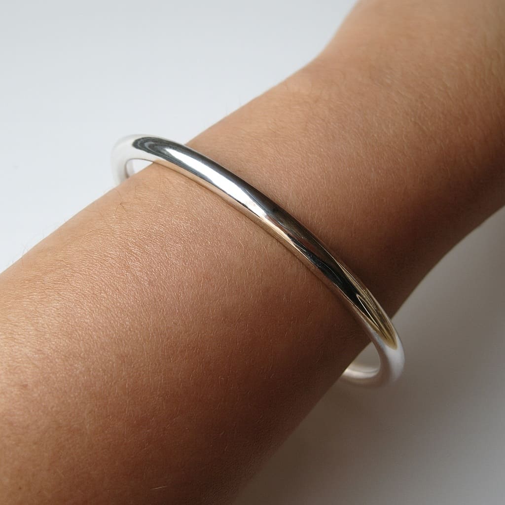 Bracelet Jonc Femme en Argent 925 Massif – Modèle Épais et Élégant – Image 5