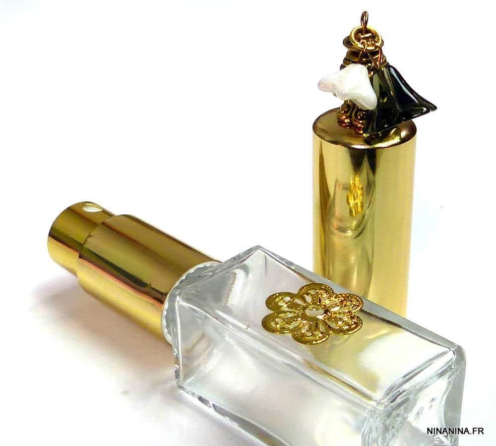 Atomiseur flacon de parfum rechargeable métal doré