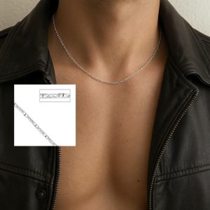 Chaine fine maille marine Argent 925 homme ou femme 50cm