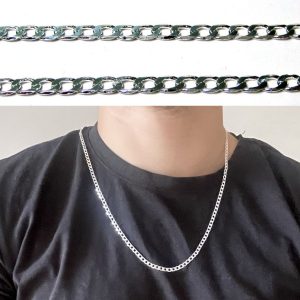 Chaine Plaqué homme Argent maille gourmette 4mm