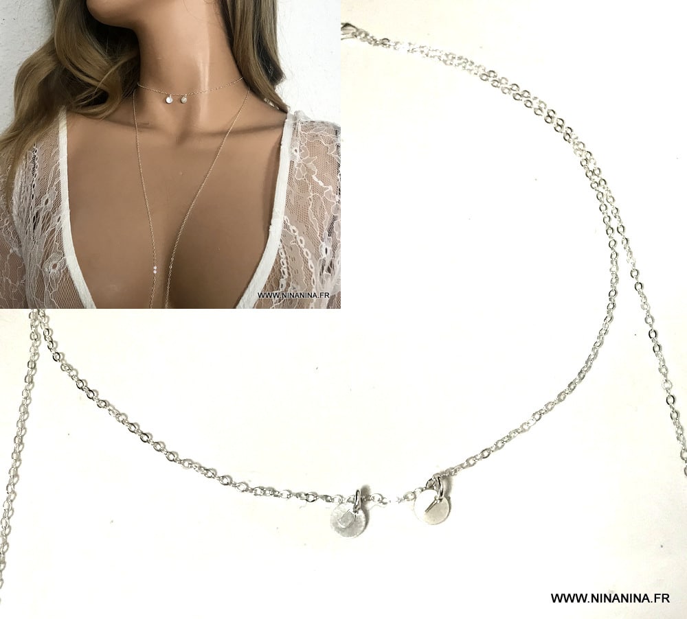 Sautoir personnalisé argent 925 femme – Collier long gravé – Image 5