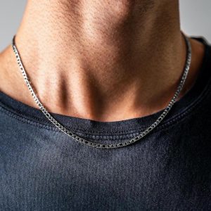 Chaine figaro homme Acier inoxydable argent 50 cm