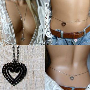 Chaine de taille pendentif coeur Acier inoxydable