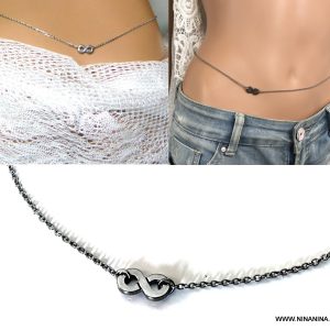Chaine infini pour la taille Acier inoxydable argent femme