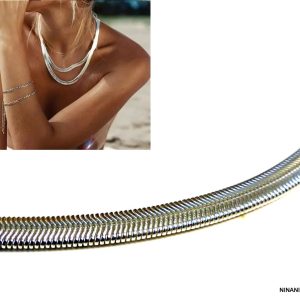 Chaine argent maille serpent plate 60 cm ou 50 cm