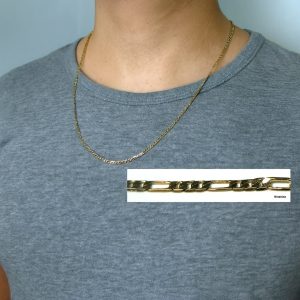 Chaine pour homme Plaqué Or 60 cm maille figaro pas cher