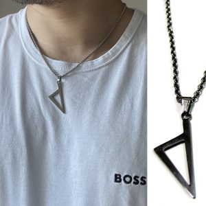 Pendentif Corse Triangle Collier Homme Acier inox