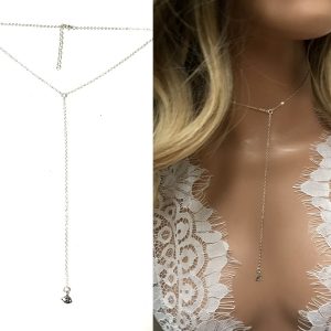 Collier en Y argent 925 massif femme lucky eye