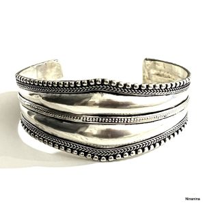 Bracelet tibétain porte bonheur – Manchette deux rangs pour femme