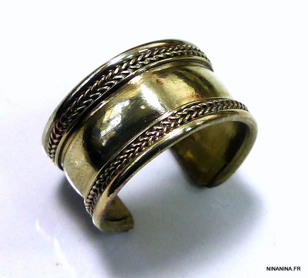Bague homme pas cher réglable style ethnique métal argenté – Image 8