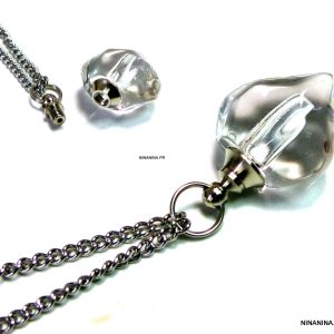 Collier sautoir femme – flacon de parfum coeur