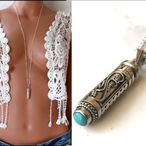 Sautoir parfum – Collier flacon parfumeur Argent 925