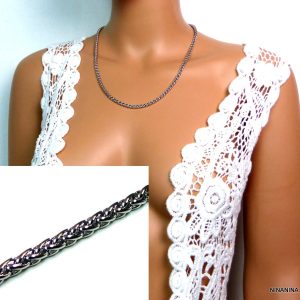 Chaine femme Acier inoxydable argent maille ronde torsadée