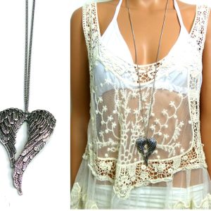 Collier long – Sautoir ailes d&rsquo;ange