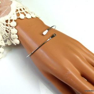 Bracelet jonc pas cher ouvert métal argenté