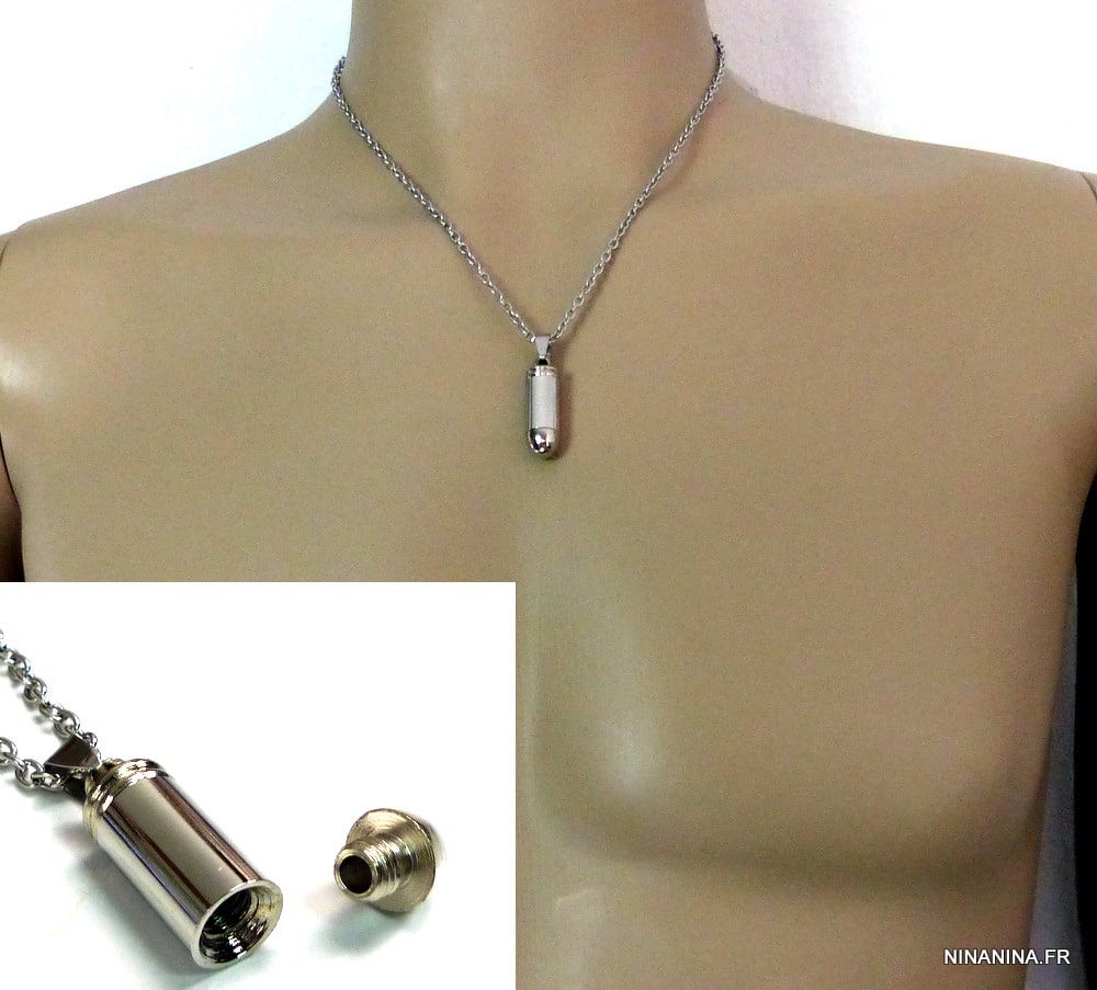 Collier porte-pilule balle de revolver – Image 3