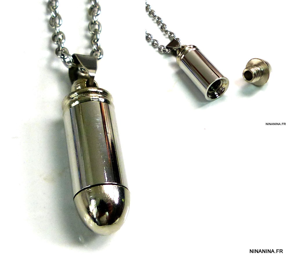 Collier porte-pilule balle de revolver – Image 4