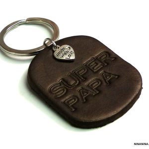 Porte clé personnalisé fete des peres gravé super papa