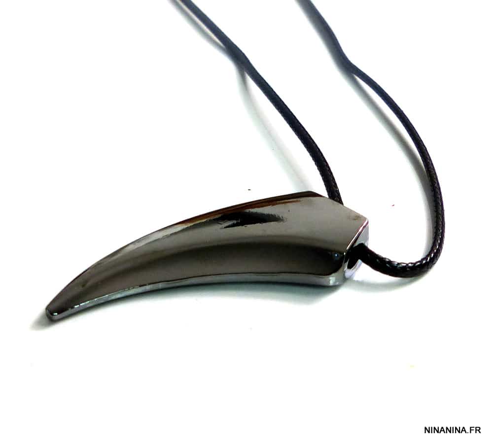 Collier cordon dent de requin hematite – Image 4