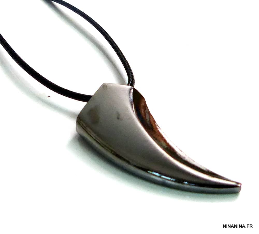 Collier cordon dent de requin hematite – Image 6