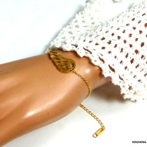 Bracelet aile d’ange Acier inoxydable doré