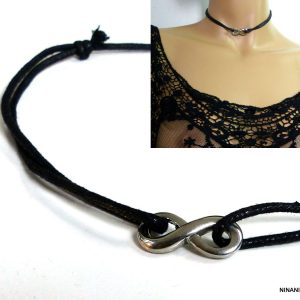 Collier infini cordon et Acier inoxydable argenté