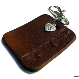 Porte clé homme cuir personnalisé prénom