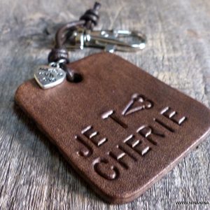 Porte clef personnalisé gravé breloque coeur